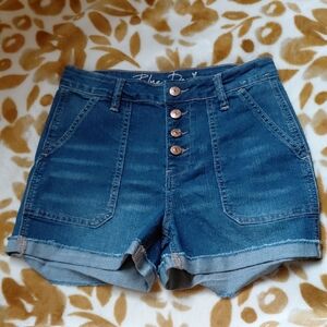 Blue Desire High-Waist Button-Front Women’s Shorts